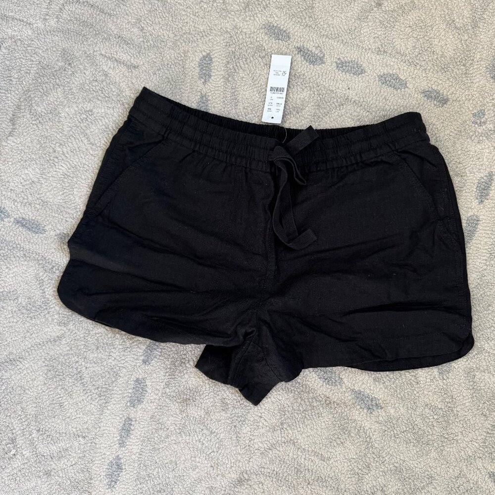 J. Crew Black Linen Blend Shorts Size S NWT